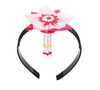 PENIKOKO Diadema Tradicional Coreana Hanbok Flores y Borlas Rosas, Accesorio Cabello Femenino, Tocado Cultural para Festivales y Presentaciones, Adorno para Pelo Niña