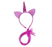 PENIKOKO Diadema Unicornio Infantil con Peluca Trenzada Morada Accesorio Creativo para Fiesta y Fotografía Decoración Divertida para Disfraces y Cumpleaños