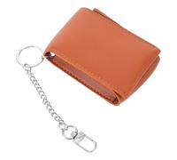 PENIKOKO Estuche para Lápiz Labial con Espejo, Bolsa de Maquillaje Portátil de PU Resistente Color Marrón Oscuro, Mini Organizador para Cosméticos de Viaje, Porta Pintalabios Compacto