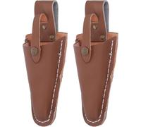 PENIKOKO Funda de Cuero para Tijeras de Podar de Jardín Protección para Podadora de Mano 2 Piezas Piel Bovina Resistente para Herramientas de Jardinería Estuche Seguro y Portátil