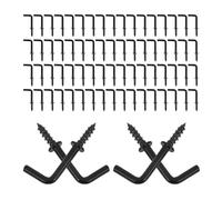 PENIKOKO Ganchos Autorroscantes en Forma de L 1/2 Negros, 300 Piezas, Ganchos Metálicos de Ángulo Recto para Colgar Cuadros, Espejos y Herramientas en Paredes de Madera o Yeso,