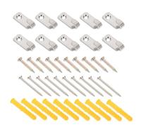 PENIKOKO Ganchos de Pared para Cuadros de Acero Inoxidable Resistente, Kit de 10 Juegos Gancho Tipo J, Clavos y Tacos Incluidos, Colgadores para Marcos Pesados, Uso en Hogar y Decoración