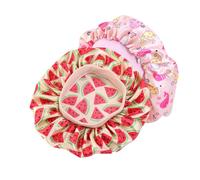 PENIKOKO Gorros Para Ñiño Satinados 4 Piezas Tamaño Único Diseño Elástico Transpirable Para Niños Uso Nocturno y Ducha Colores Rosa Delfín y Sandía