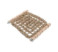 PENIKOKO Hamaca para Periquitos Cuerda de Paja y Madera, Plataforma Estable para Trepar y Descanso, Juguete para Masticar y Afilar en Jaulas de Loros y Conuros
