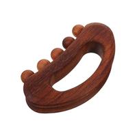 PENIKOKO Herramienta de Masaje Gua Sha de Madera de Haya Carbonizada, Tabla Raspadora con 5 Cuentas Semicirculares para Rostro y Cuerpo, Masajeador Manual para Aliviar Tensión Muscular