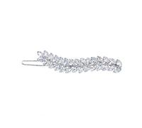 PENIKOKO Horquilla de Pelo con Zirconia Elegante y Pinza para Flequillo Accesorio para Mujer y Fiesta Diseño Plateada