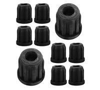 PENIKOKO Inserto de casquillo de rueda, zócalo para inserto de mueble, manguito de rueda giratoria de plástico negro, 10 piezas, para patas de madera y sillas de oficina