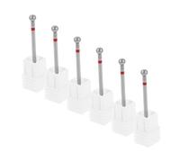 PENIKOKO Juego de Brocas para Manicura Profesional 6 Piezas 3/32 Cabeza Esférica Diamante para Uñas y Cutículas Cuidado en Salón y Uso Doméstico