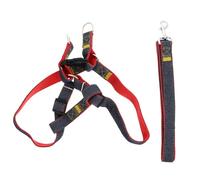 PENIKOKO Juego de Chaleco Arnés para Perros Pequeños, Correa de Tracción Ajustable de 2.5 Cm X 120 Cm, Material Resistente de Tela Vaquera, para Paseo y Entrenamiento de Mascotas