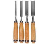 PENIKOKO Juego de Cinceles para Tallar Madera 4 Piezas con Hojas de Acero y Mango de Madera Maciza Kit de Gubias Semicirculares para Carpintería Manual y Escultura Artística