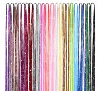 PENIKOKO Kit de Extensiones de Cabello con Tiras de Brillo Colores Accesorios para Trenzas y Coleta Herramientas para Peinados Fáciles y Efectos Luminosos Adecuado para Mujer