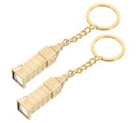 PENIKOKO Llavero Estilo Vintage Big Ben de Aleación de Zinc Dorada, Pack 2 Unidades, Colgante Decorativo para Llaves y Bolso, Accesorio Multiusos para Viajes y Uso Diario