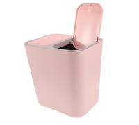 PENIKOKO Papelera De Compartimento Doble Rosa Con Tapa Basura Autosellante Para Separar Residuos Húmedos y Secos Para Cocina Baño y Habitaciones Pequeñas