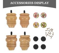 PENIKOKO Patas de Muebles de Madera de Caucho 8 CM Juego de 4 Piezas Diseño Forma de Calabaza Soporte Resistente para Sofá Silla Armario Cama y Mesa Repuesto para Estructura de