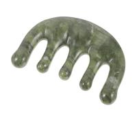 PENIKOKO Peine Masajeador De Jade Verde Profundo Masajeador De Cabeza Ligero y Portátil Para Cabello Rizado Comb Gua Sha Para Mejora Circulación y Alivio De Fatiga Para Regalo Cotidiano