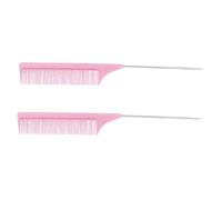 PENIKOKO Peine para Cortar el Pelo de Fibra de Carbono y Acero Inoxidable 2 Piezas Color Rosa Peine de Peluquería Profesional Punta Afilada Adecuado para Salones y Cuidado del Cabello