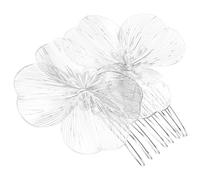 PENIKOKO Peineta para Novia Flores Plateadas Peine Lateral Floral para Cabello de Boda Accesorio Artesanal Barroco para Peinados Nupciales Decoración Elegante para Eventos Obsequios