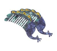 PENIKOKO Peinetas Laterales Francesas Vintage de Acetato Diseño de Pavo Real, 2 Piezas, Peines Pequeños y Portátiles para Peinar y Recogidos, Accesorios Decorativos para Mujeres y
