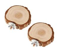 PENIKOKO Plataforma de Madera Natural para Hámster y Loro, Base de Salto en Forma de Abanico, 6-8 Cm, Juguetes para Jaula de Mascotas Pequeñas, Accesorio Seguro y Decorativo para Aves y Roedores