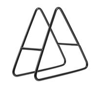 PENIKOKO Porta Posavasos Triángulo Negro De Hierro, Estante Organizador Resistente, Soporte Multifuncional para Posavasos De Escritorio y Bandejas, Adecuado para Hogar y Oficina