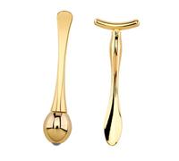 PENIKOKO Rodillos Masajeadores para Ojos y Cara Aplicador de Crema Facial con Cabezal de Aleación de Zinc Dorado Mini y Portátil para Masaje y Cuidado del Contorno de Ojos