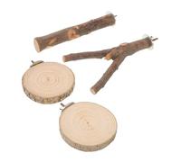 PENIKOKO Soporte para Periquitos y de Madera Natural con Ramas Multiuso Plataforma de Descanso Juguete de Baño y Lija para Uñas para Jaulas de Aves Pequeñas Grandes