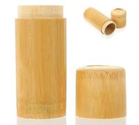 PENIKOKO Tarro Multifuncional para Cerillas de Bambú Caja Creativa para Almacenamiento en Escritorio y Oficina Portacerillas Compacto y Versátil para Uso Doméstico