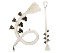 PENIKOKO Timbre para Puerta de Perros Cuerda de Algodón y Campana de Cobre para Entrenamiento de IR al Baño, Longitud Ajustable, 2 Piezas, Diseño Vintage para Cumpleaños o Vacaciones