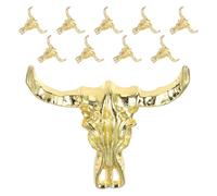 PENIKOKO Tiradores de Gabinete Rústicos Forma de Cabeza de Vaca, Tiradores de Puerta para Armarios y Cajones, 10 Piezas, Acabado Dorado, Herrajes para Gabinetes Vintage para Cocina