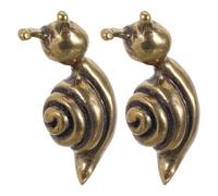 PENIKOKO Tiradores de Latón para Cajones Diseño de Caracol, 2 Piezas, Acabado Envejecido, Manijas Pequeñas para Armarios, Gabinetes y Muebles Retro, Accesorios para Cocina y Baño