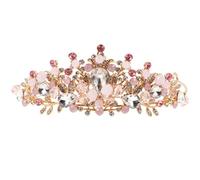 PENIKOKO Tocado de Princesa en Aleación de Zinc y Cristal Rosa, Diadema Elegante para Cumpleaños y Sesiones de Fotos Infantiles Varios estilos