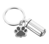 PENIKOKO Urna Cilíndrica con para de Mascotas Metálico Inoxidable para Cremación con Colgante para Mantener Recuerdos del Corazón