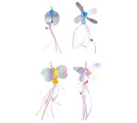 PENIKOKO Varita para Gatos con Campana 4 Piezas Accesorios de Juguete Interactivo para Gatos, Colores Variados (, Abeja, Libélula, Mariquita) para Diversión y Estimulación Color Aleatorio