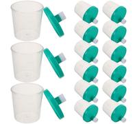 PENIKOKO Vasos de Orina para Muestras Médicas 30 Ml Tapón de Rosca Verde, Recipientes de Plástico para Laboratorio, Portamuestras Herméticos para Pruebas Clínicas, Paquete de 40 Unidades