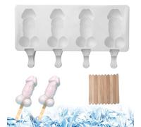 Penis de silicona Popsícula Moldes 4 cavidades con palos, moldes de helado antiadherentes para adultos, calentar el molde de pastel resistente al frío, al fabricante de lolas de hielo reutilizab