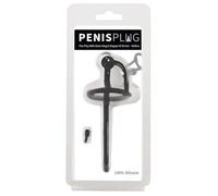 Dilatador Uretral de Silicona con Anillo (0,6mm) - Negro