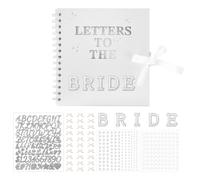 Penitue 21x20,5cm Kit de Scrapbook Letters to the Bride, Libro Recuerdos Boda Libro Firmas Blanco para Novia Álbum Fotos DIY con Pegatinas Letras Metálicas y Perlas y Lazos Regalo Bridal Shower