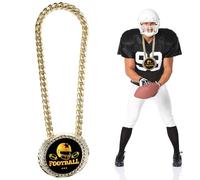 Penitue Cadena con la Mejor Rotación de Todos los Tiempos, 15cm Grande Dorada Goat MVP Collar con Medalla Divertido Premio de Campeón para Trofeo Deportivo Regalos Premio (Fútbol)