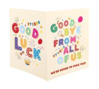 Penitue Gran Tarjeta Despedida, Good Luck Tarjeta Adiós Gigante con Sobre Regalo Despedida Gran Libro Visitas para Jubilación Graduación Compañero Trabajo Maestro Colegas (Amarillo Claro)