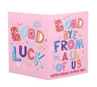 Penitue Gran Tarjeta Felicitacion Despedida, Good Luck Tarjeta Adiós Gigante con Sobre Regalo Despedida Gran Libro Visitas para Jubilación Graduación Profesores y Compañeros (Rosa)