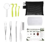 Penitue Kit Herramientas Extracción Garrapatas para Gatos y Perros, Juego Profesional Portátil Extraer y Retorcer Garrapatas Apto para Perros Gatos Mascotas Humanos