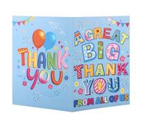 Penitue Tarjeta de Agradecimiento Grande 40x27cm, Gigante Una Gran Tarjeta de Felicitación Agradecimiento con Sobre para Profesores Entrenadores Mentores Personal y Compañeros Trabajo (Azul)