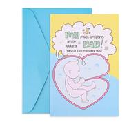 Penitue Tarjeta Futuro Papa, Sentido Tarjeta Regalo para Futuro Papá con Sobre Azul Porvenir Padre Nota de Felicitación en Blanco para Baby Shower y Nuevo Padre