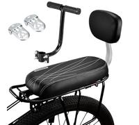 Penlimly Asiento Bicicleta Niño Trasera, Cojín para Asiento Trasero Bicicleta con Respaldo y Reposabrazos y Pedales, Asiento Seguridad Niño Bici, Silla de Bicicleta para Niños Trasera