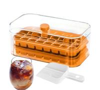 Penlimly Bandeja de hielo en forma de cubo, prensa de 2 capas, máquina de fácil liberación con 64 rejillas, molde para congelador, para whisky, cóctel, café, vino, bar, fiesta, hogar, vacaciones, boda