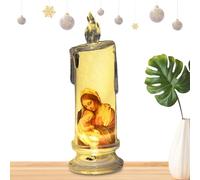 Penlimly Vela de oración sin llama | Vela de devoción LED, decoración religiosa de los Santos de Jesús, oración católica, devocional