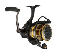 PENN Carrete Giratorio Battle® IV, para Pesca de Agua Salada con señuelo y Cebo, Bobina de Aluminio, Robusto Carrete ambidiestro 1000 Tamaño del Carrete 5.2:1 Engranaje Negro, Dorado y Ahumado