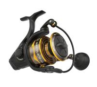 PENN Carrete Giratorio Battle® IV, Pesca de Agua Salada Señuelos y cebos para Peces de mar, Bobina de Aluminio, Robusto Carrete 6000 Tamaño del Carrete 5.6:1 Engranaje Negro, Dorado y Ahumado