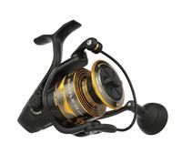 PENN Carrete Giratorio Battle® IV, Pesca en Agua Salada Señuelos y cebos para Peces Marinos, Robusto Carrete de Aluminio ambidiestro 4000 de Alta Velocidad Tamaño 7.0:1 Negro, Dorado y Ahumado