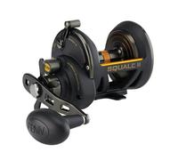 PENN Fathom II Star Drag Multiplicador Carrete de Pesca de Agua Salada para Barco, fundición en Orilla y Pesca en Kayak, Negro Dorado, 15| Derecho